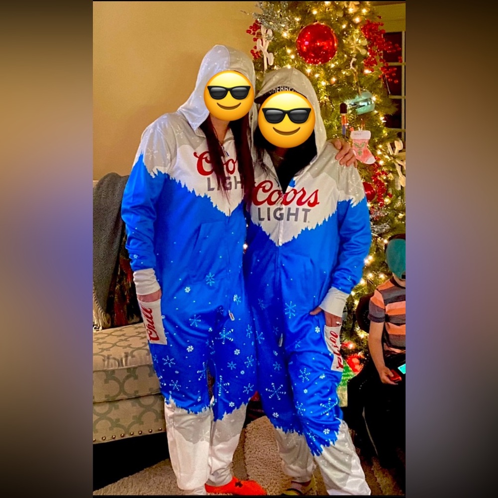 Coors Light PJ Jumpsuit Onesie W/hood Adult Unisex